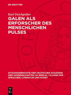 cover image of Galen als Erforscher des menschlichen Pulses